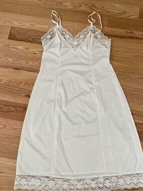 Women's Ivory Lace Trim Slip Dress by